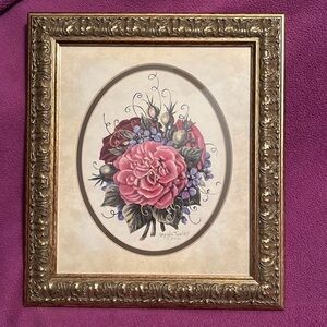 2 Glynda Turley Floral Art in Ornate Gold Frame